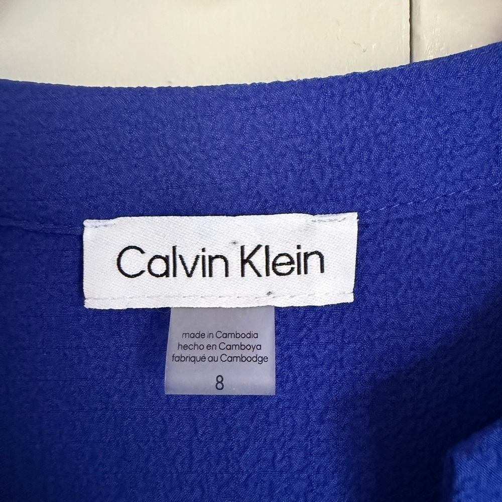 NWOT Calvin Klein Women's Royal Blue Midi Dress - Picture 3 of 4